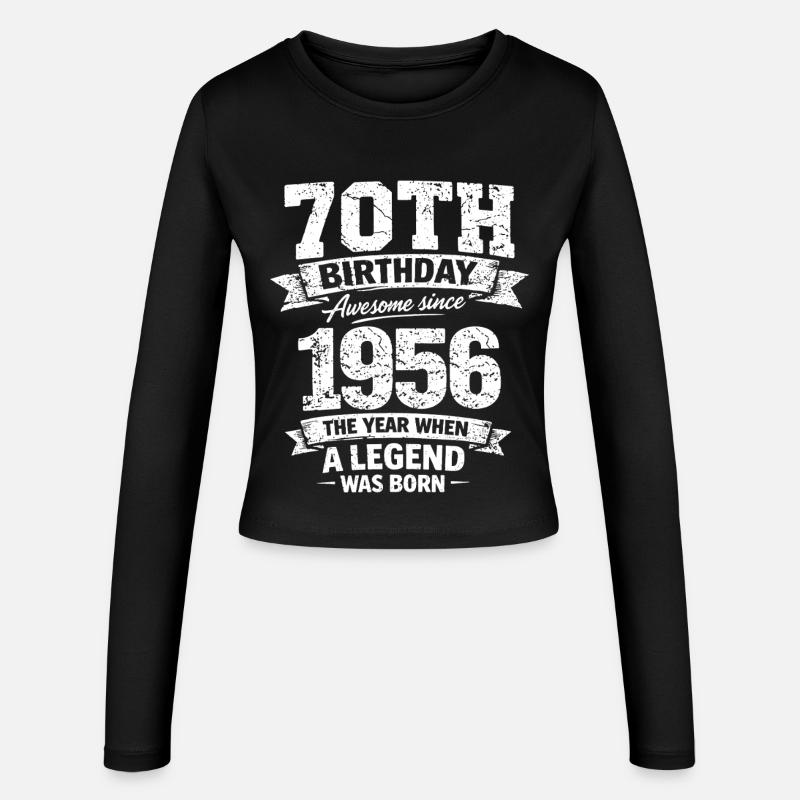 70° compleanno 1956 Legend Vintage Design - Maglietta a maniche lunghe slim fit da donna - nero