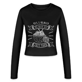 Christmas Yarn Addict – I need the yarn - Women's Slim Fit Longsleeve - black - Front - AI Model Female 172 light (172cm)