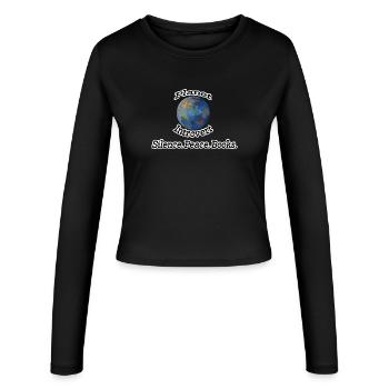 Planet Introvert Nerd, Fun, Geschenk Sprüche, Buch - Frauen Slim Fit Langarmshirt - Schwarz - Vorne - AI Model Female 172 light (172cm)