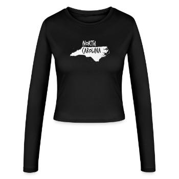 North Carolina - Frauen Slim Fit Langarmshirt - Schwarz - Vorne - AI Model Female 172 light (172cm)
