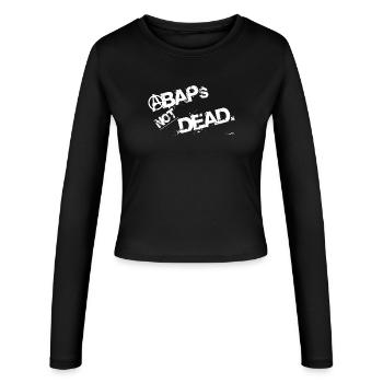 ABAPsNotDead white - Frauen Slim Fit Langarmshirt - Schwarz - Vorne - AI Model Female 172 light (172cm)