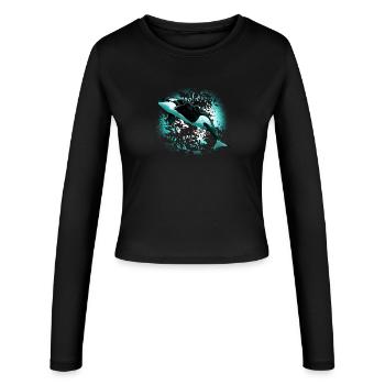 orca - Manches longues slim fit Femme - noir - Devant - AI Model Female 172 light (172cm)
