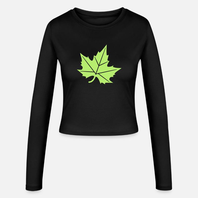 Plane Tree Leaf Design - Women's Slim Fit Longsleeve - black