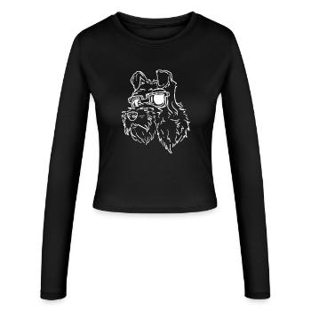 Schnauzer - Manches longues slim fit Femme - noir - Devant - AI Model Female 172 light (172cm)