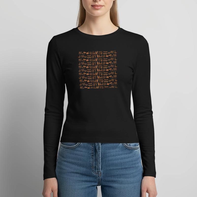 Ancient Egypt, hieroglyphic pattern, gift idea Women's Slim Fit Longsleeve