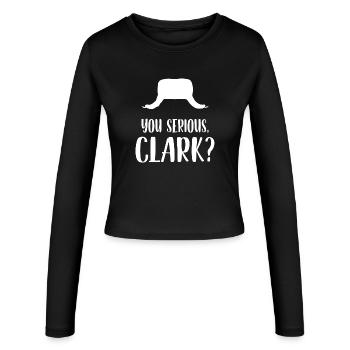 You Serious Clark - Women's Slim Fit Longsleeve - black - Front - AI Model Female 172 light (172cm)