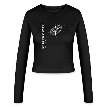 Baltrum - Frauen Slim Fit Langarmshirt - Schwarz - Vorne - AI Model Female 172 light (172cm)