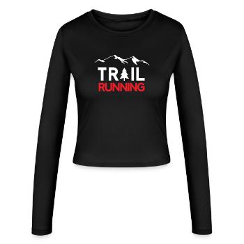 Trail Running - Manches longues slim fit Femme - noir - Devant - AI Model Female 172 light (172cm)