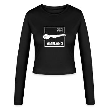 | Ameland Conception de timbres Island Silhouette - Manches longues slim fit Femme - noir - Devant - AI Model Female 172 light (172cm)