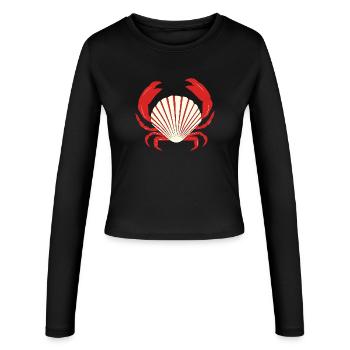 Crabe rouge - Manches longues slim fit Femme - noir - Devant - AI Model Female 172 light (172cm)