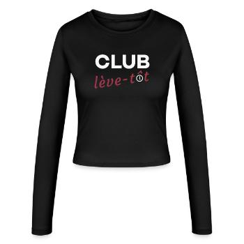Club lève-tôt - Manches longues slim fit Femme - noir - Devant - AI Model Female 172 light (172cm)