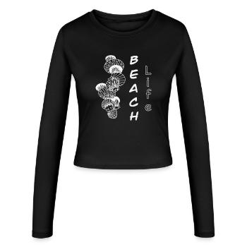 Beach Life - Women's Slim Fit Longsleeve - black - Front - AI Model Female 172 light (172cm)
