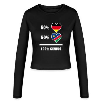 Germany and Namibia 100% Ingenious / Gift - Women's Slim Fit Longsleeve - black - Front - AI Model Female 172 light (172cm)