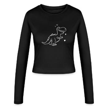 Dinosaure - bébé T-Rex - Manches longues slim fit Femme - noir - Devant - AI Model Female 172 light (172cm)