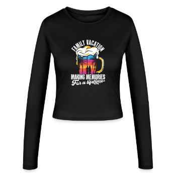 Family Vacation Making Memories Lifetime - Women's Slim Fit Longsleeve - black - Front - AI Model Female 172 light (172cm)