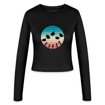 Graduation - Graduation Gift Ideas - Frauen Slim Fit Langarmshirt - Schwarz - Vorne - AI Model Female 172 light (172cm)
