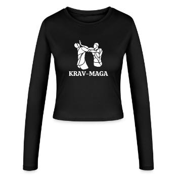 Krav maga, autodéfense, self défense - Manches longues slim fit Femme - noir - Devant - AI Model Female 172 light (172cm)