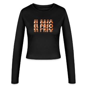 El Paso Gradient Grid - Women's Slim Fit Longsleeve - black - Front - AI Model Female 172 light (172cm)