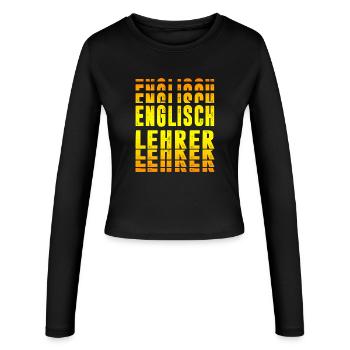 Englisch Lehrer Design - Frauen Slim Fit Langarmshirt - Schwarz - Vorne - AI Model Female 172 light (172cm)