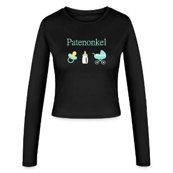 Patenonkel Geburt Junge Taufe - Frauen Slim Fit Langarmshirt - Schwarz - Vorne - AI Model Female 172 light (172cm)