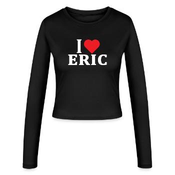 t-shirt I love Eric t-shirt gift idea - Women's Slim Fit Longsleeve - black - Front - AI Model Female 172 light (172cm)