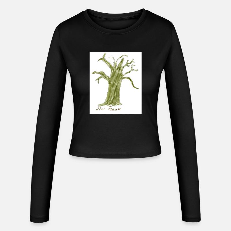 Der Baum Watercolor Tree - Women's Slim Fit Longsleeve - black