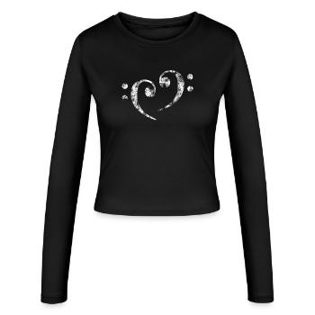 Bass Clef - Women's Slim Fit Longsleeve - black - Front - AI Model Female 172 light (172cm)