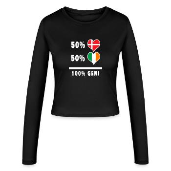 Irlande et Danemark 100% drapeau de génie - Manches longues slim fit Femme - noir - Devant - AI Model Female 172 light (172cm)
