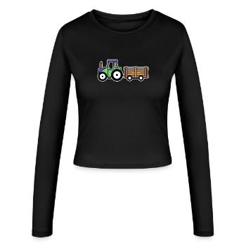 Tracteur agricole Véhicule à moteur Producteur biologique - Manches longues slim fit Femme - noir - Devant - AI Model Female 172 light (172cm)