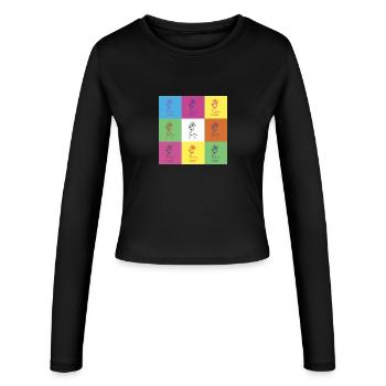 Conception du microphone - Manches longues slim fit Femme - noir - Devant - AI Model Female 172 light (172cm)
