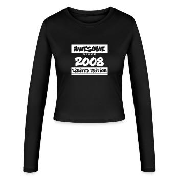 2008 - Millésime 2008 - Fantastique depuis 2008 - Manches longues slim fit Femme - noir - Devant - AI Model Female 172 light (172cm)