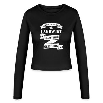 Lustiger Landwirt Bauer Beruf Spruch - Frauen Slim Fit Langarmshirt - Schwarz - Vorne - AI Model Female 172 light (172cm)