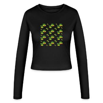 Delicious Mangoes - Pattern - Women's Slim Fit Longsleeve - black - Front - AI Model Female 172 light (172cm)
