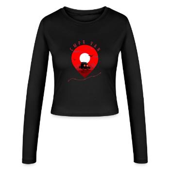 La vie en camping-car !! Si vous aimez voyager en van :) - Manches longues slim fit Femme - noir - Devant - AI Model Female 172 light (172cm)