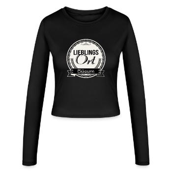 Lieblingsort Büsum - Frauen Slim Fit Langarmshirt - Schwarz - Vorne - AI Model Female 172 light (172cm)