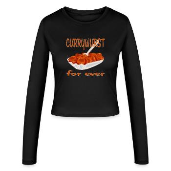 La currywurst est délicieuse - Manches longues slim fit Femme - noir - Devant - AI Model Female 172 light (172cm)