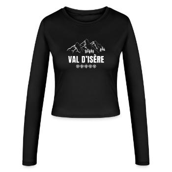 Val d'Isère, station de ski, domaine skiable - Manches longues slim fit Femme - noir - Devant - AI Model Female 172 light (172cm)