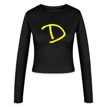 Buchstabe D - Frauen Slim Fit Langarmshirt - Schwarz - Vorne - AI Model Female 172 light (172cm)