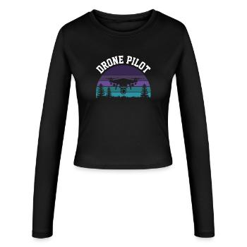 Drone Pilot - Women's Slim Fit Longsleeve - black - Front - AI Model Female 172 light (172cm)