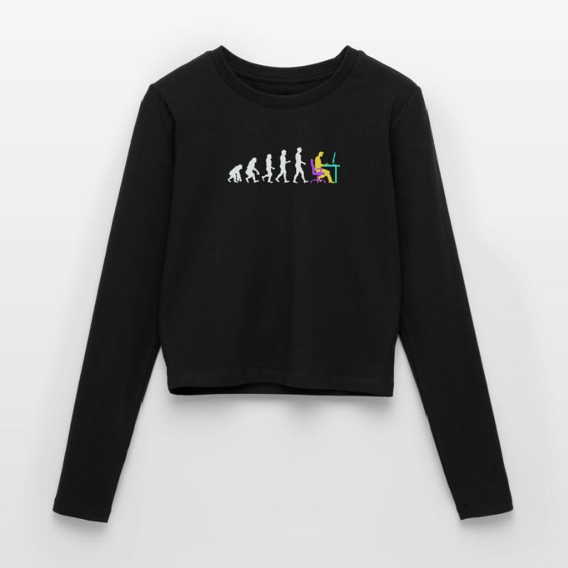 Developer Evolution Computerfreak Open Source Frauen Slim Fit Langarmshirt