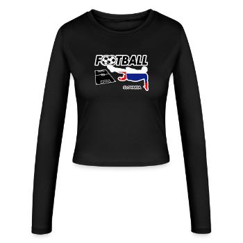 Fußball Fieber Slowakei - Frauen Slim Fit Langarmshirt - Schwarz - Vorne - AI Model Female 172 light (172cm)