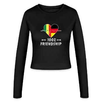 100 % amitié entre le Sénégal et l'Allemagne - Manches longues slim fit Femme - noir - Devant - AI Model Female 172 light (172cm)