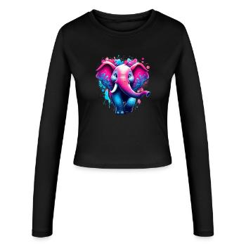Elephant - Women's Slim Fit Longsleeve - black - Front - AI Model Female 172 light (172cm)