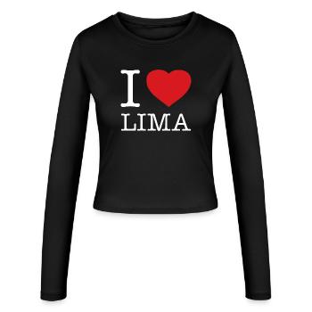 I LOVE LIMA Peru - Women's Slim Fit Longsleeve - black - Front - AI Model Female 172 light (172cm)