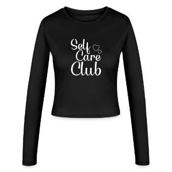 Self Care Club white - Women's Slim Fit Longsleeve - black - Front - AI Model Female 172 light (172cm)