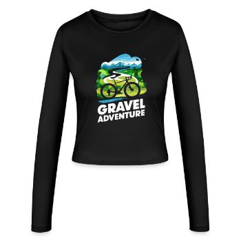 Mountain Biking Gravel Adventure Scene - Women's Slim Fit Longsleeve - black - Front - AI Model Female 172 light (172cm)