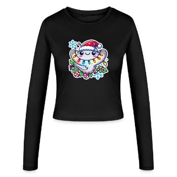 Holiday Ray of Joy - Women's Slim Fit Longsleeve - black - Front - AI Model Female 172 light (172cm)