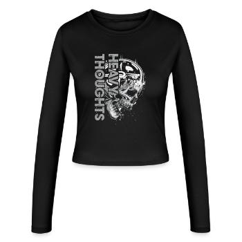 Skull Vinyl Pulse Graphic - Women's Slim Fit Longsleeve - black - Front - AI Model Female 172 light (172cm)