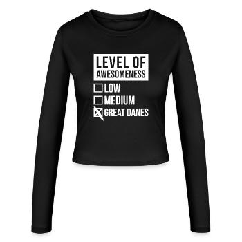 Deutsche Dogge - Frauen Slim Fit Langarmshirt - Schwarz - Vorne - AI Model Female 172 light (172cm)