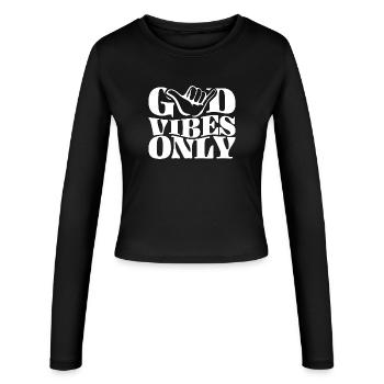 Positive Energy (White) - Women's Slim Fit Longsleeve - black - Front - AI Model Female 172 light (172cm)
